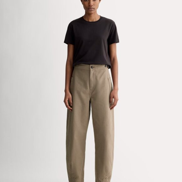 Everlane Women's Fatigue Barrel Pant in Taupe, Size 6, Cotton/Linen - Picture 3 of 4